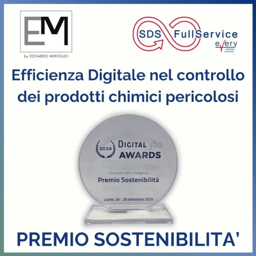 Premio sostenibilità ai Digital360 Awards 2024 progetto: SDS-FullService presso E.Miroglio